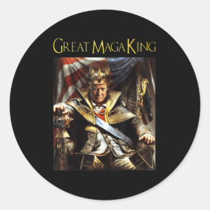 Mega King USA Flag Proud Ultra Maga Trump Classic Round Sticker