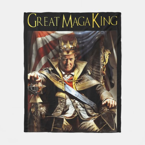 Mega King USA Flag Proud Ultra Maga Trump   Fleece Blanket