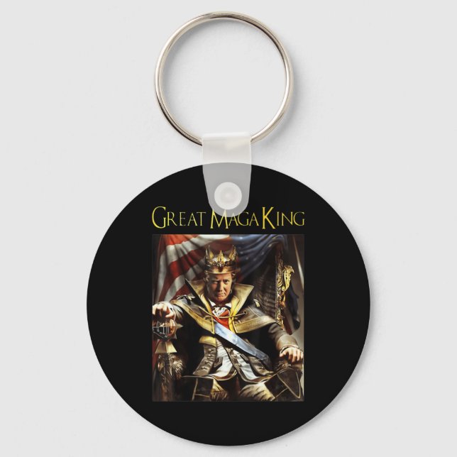 Mega King USA Flag Proud Ultra Maga Trump   Keychain (Front)
