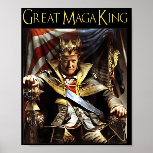 Mega King USA Flag Proud Ultra Maga Trump   Poster