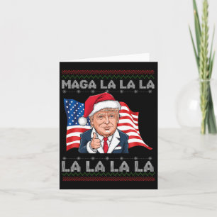 Mega La La La Donald Trump Potus 47 Ugly Christmas Card
