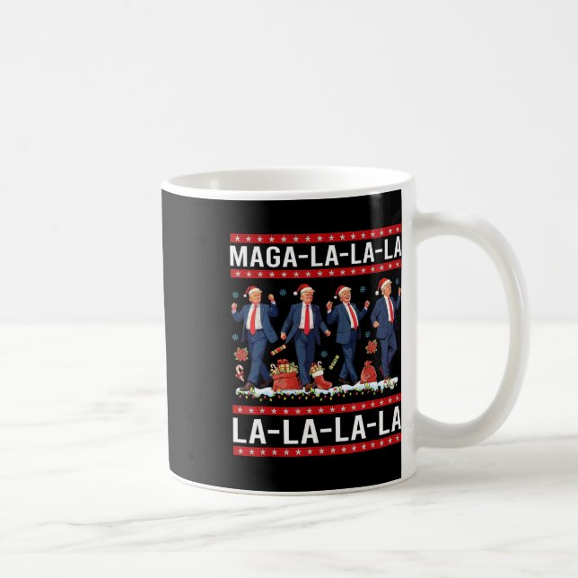 Mega La La La Donald Trump Potus 47 Ugly Christmas Coffee Mug (Right)
