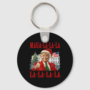 Mega La La La Donald Trump Potus 47 Ugly Christmas Keychain