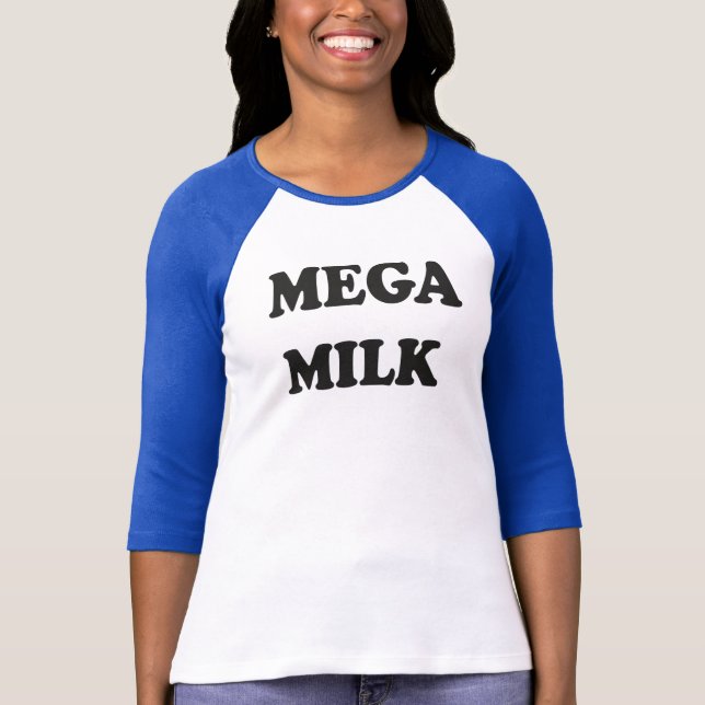 MEGA MILK Baseball T-Shirt (Front)