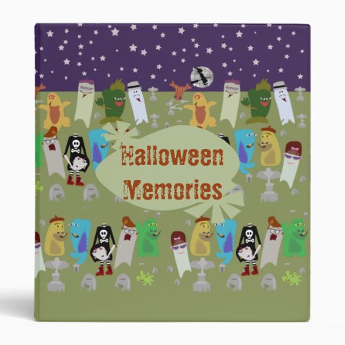 Mega Monster Party Fun Halloween Cartoon Binder