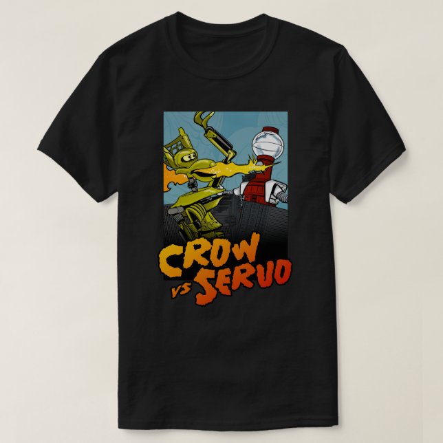 Mega Monster Showdown: CROW vs SERVO T-Shirt (Design Front)