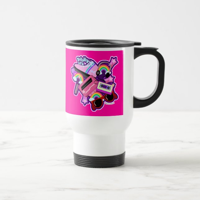 Mega Neon 80s Design Travel Mug (Right)