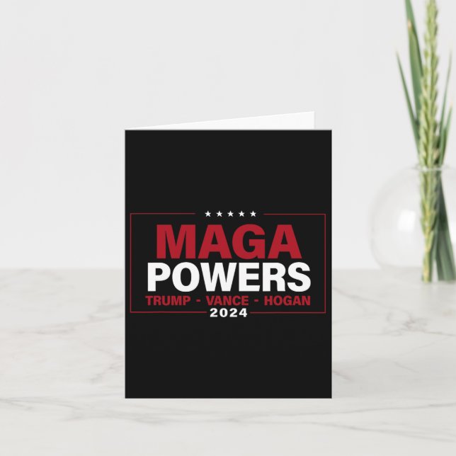 Mega Powers Trump Vance Hogan 2024 Patriotic Funny Card (Front)