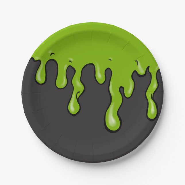 Mega Slime Drip (Customizable Slime Color) Paper Plates (Front)