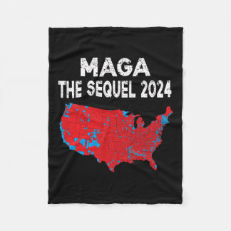 Mega The Sequel President Trump 2024 Electoral Map Fleece Blanket