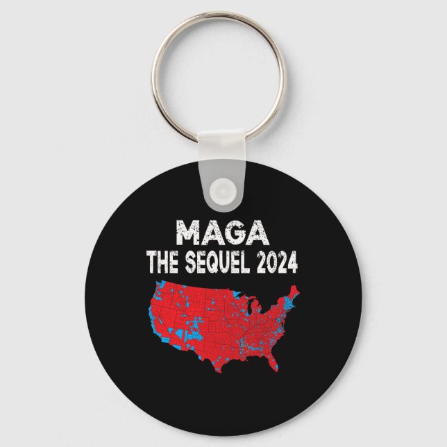Mega The Sequel President Trump 2024 Electoral Map Keychain (Front)