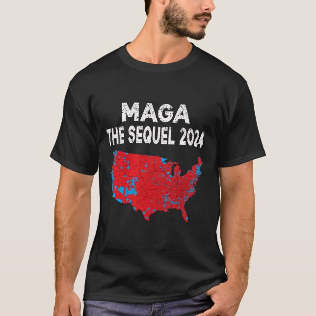 Mega The Sequel President Trump 2024 Electoral Map T-Shirt (Front)