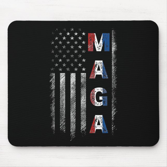 Mega Trump 2024 Us Flag American  Mouse Pad (Front)
