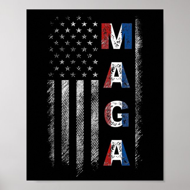 Mega Trump 2024 Us Flag American  Poster (Front)