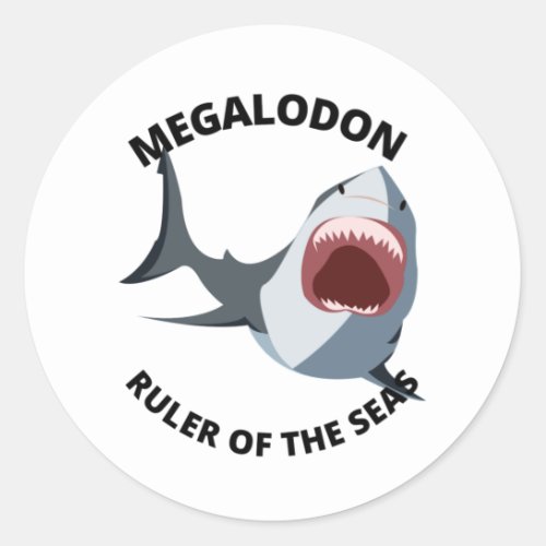 Megalodon Classic Round Sticker