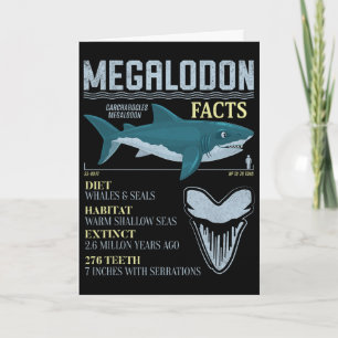 Megalodon Facts Meg Prehistoric Shark Tooth Fossil Card