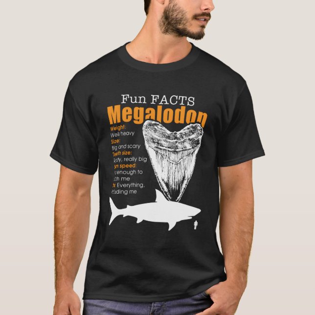 Megalodon Long Sleeve Shirt - Funny Megalodon Fact (Front)