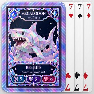 Megalodon, Rainbow Foil Art Poker Cards
