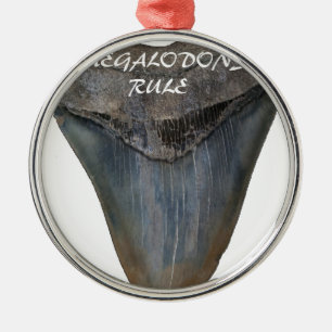 Megalodon Shark Tooth Metal Ornament