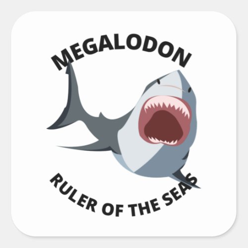 Megalodon   square sticker