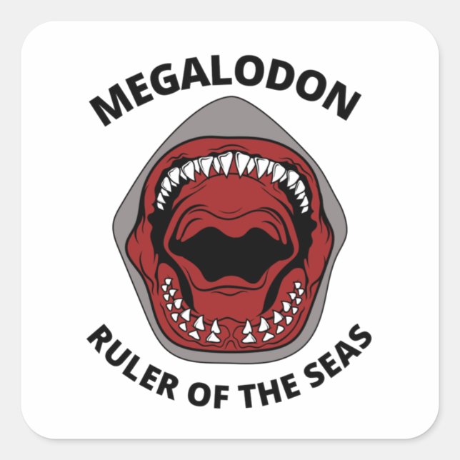 Megalodon   square sticker (Front)