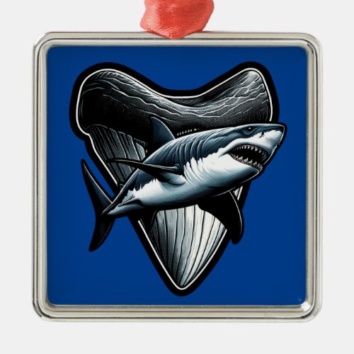 Megalodon Tooth Metal Ornament