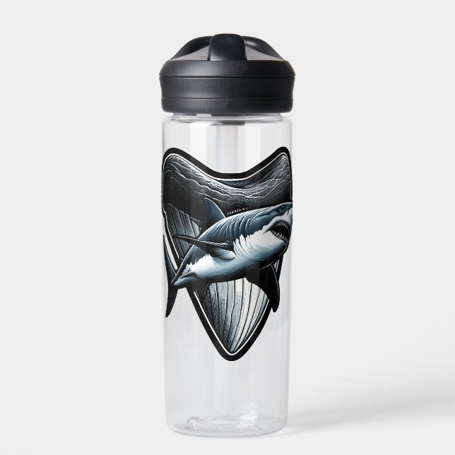 Megalodon Tooth Water Bottle (Front)