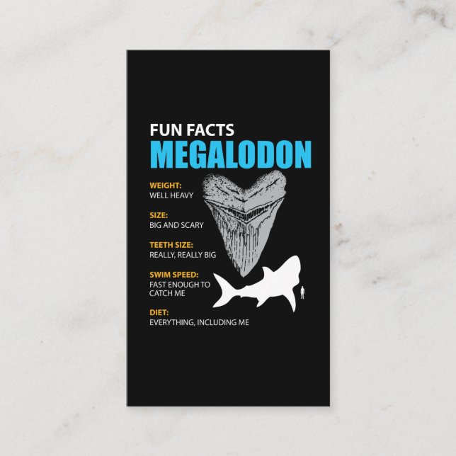 Megalodon tshirt great gift for shark enthusiasts business card (Front)