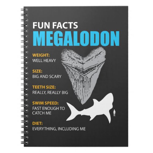 Megalodon tshirt great gift for shark enthusiasts notebook