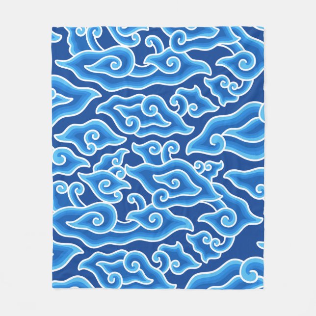 megamendung batik pattern fleece blanket (Front)