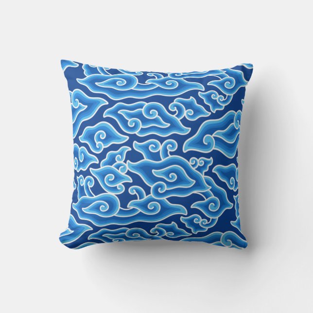 Megamendung batik pattern megamendung throw pillow (Front)