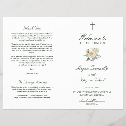 Megan Christian Cross Wedding Ceremony Program