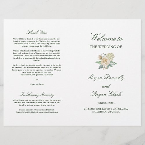 Megan Christian Folded Wedding Ceremony Program