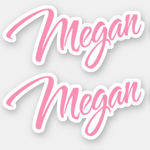 Megan Decorative Name in Pink x2 Sticker