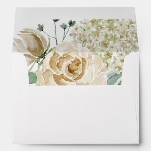 Megan Elegant Return Address Floral Wedding Envelope