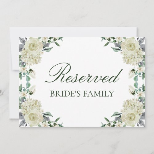 Megan Elegant Script Floral Reserved Wedding Sign