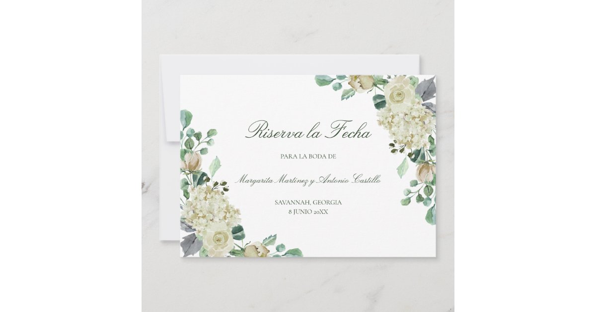 Megan Elegante Flores Blancas Riserva la Fecha Save The Date | Zazzle Megan Elegante Flores Blancas Riserva la Fecha Save The Date | Zazzle