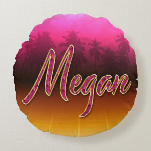 Megan First Name Golden pink cushions