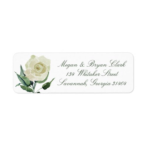 Megan Floral Calligraphy Wedding Return Address Label