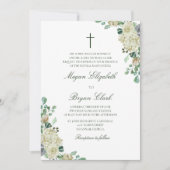 Megan Floral Watercolor Catholic Wedding Invitation (Front)