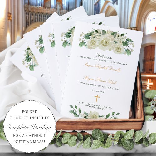 Megan Gold Catholic Wedding Mass Ceremony Program