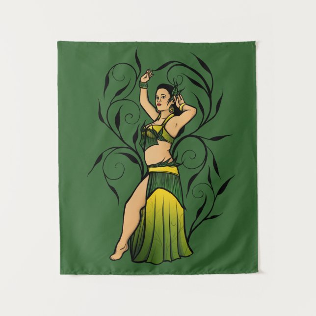 Megan Green Belly Dancer Tapestry (Front)