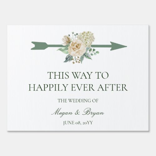 Megan Happily Ever After Wedding Directional Sign