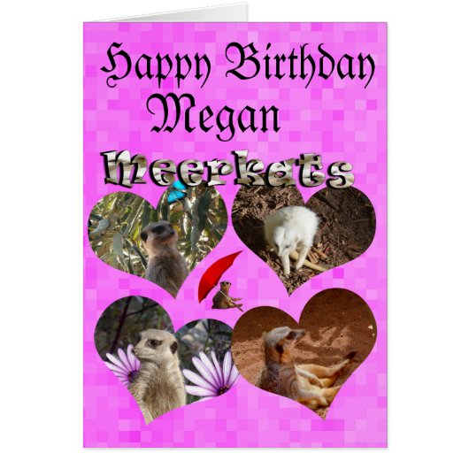 Megan, Happy Birthday Meerkat Birthday Card (Front)