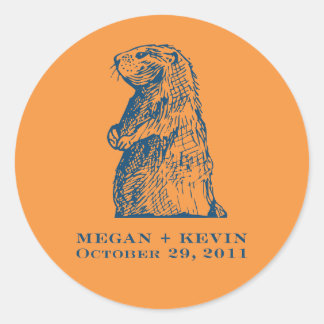 Megan + Kevin round Classic Round Sticker