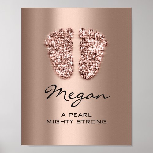 Megan Name Meaning New Baby Feet Rose Chocolate Poster