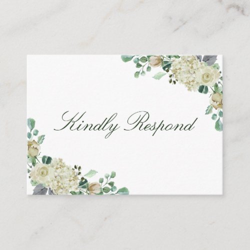 Megan Simple Floral Greenery Wedding Website RSVP Enclosure Card