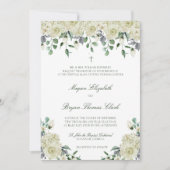 Megan White Roses & Greenery Catholic Wedding Invitation (Front)