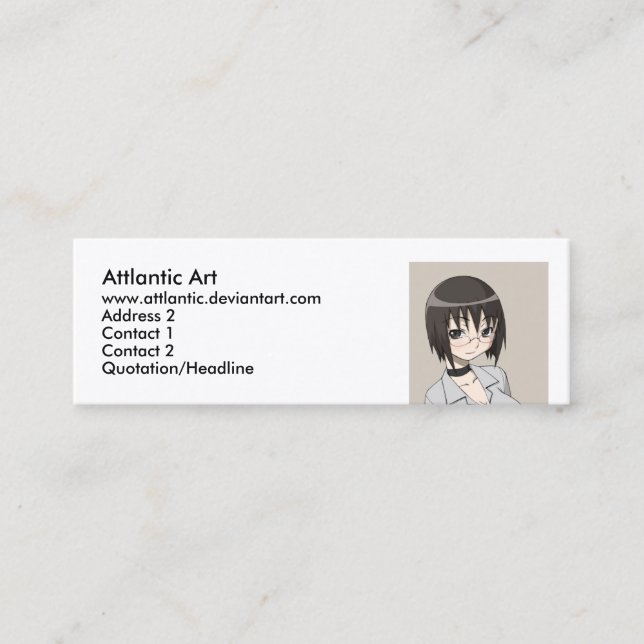 megane, Attlantic Art, www.attlantic.deviantart... Mini Business Card (Front)