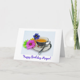 Megan's (name) teacup & daisies card